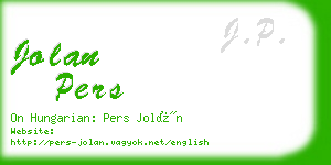 jolan pers business card